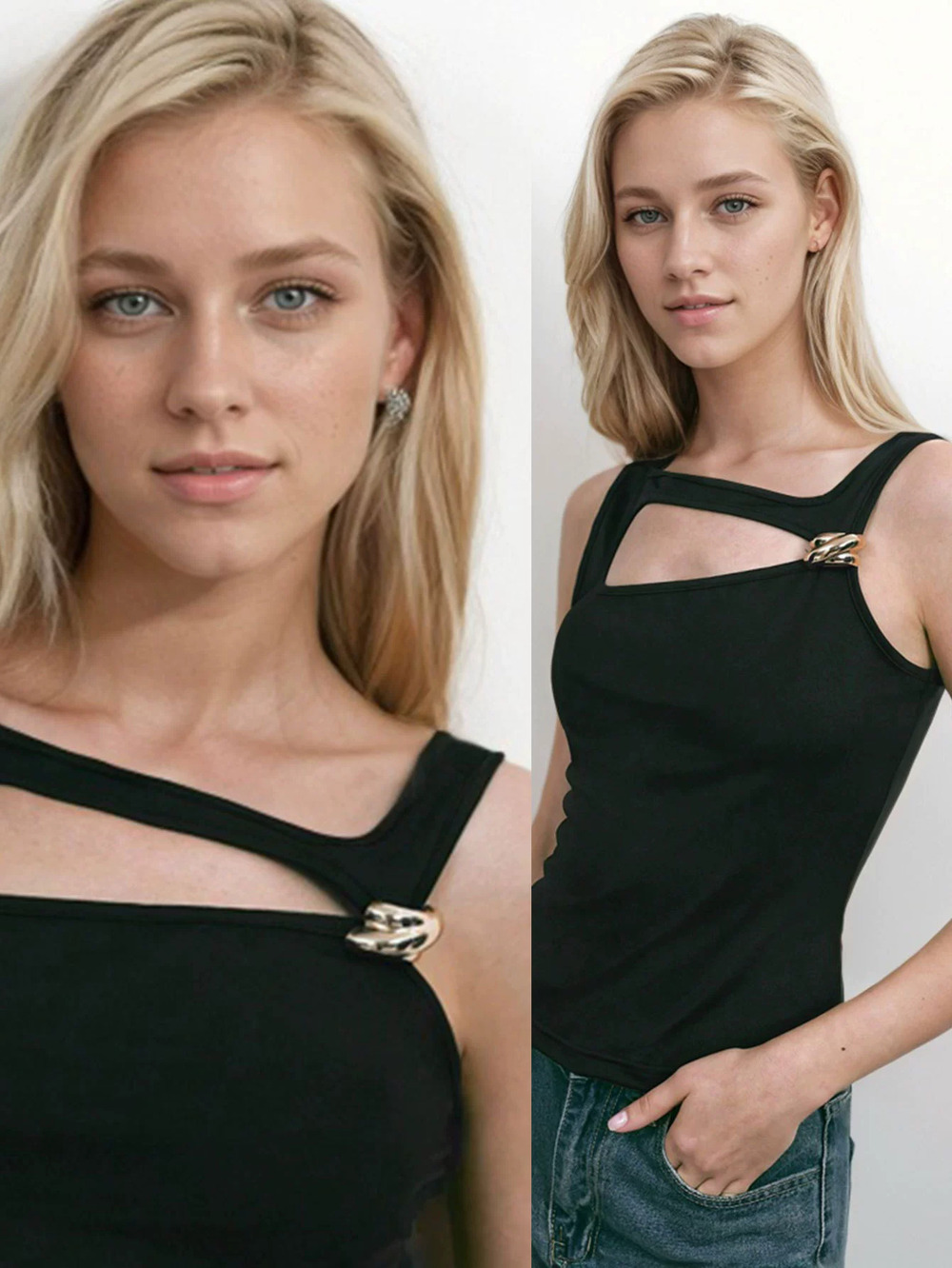 ZARA Street Style Summer Asymmetric Camisole Top
